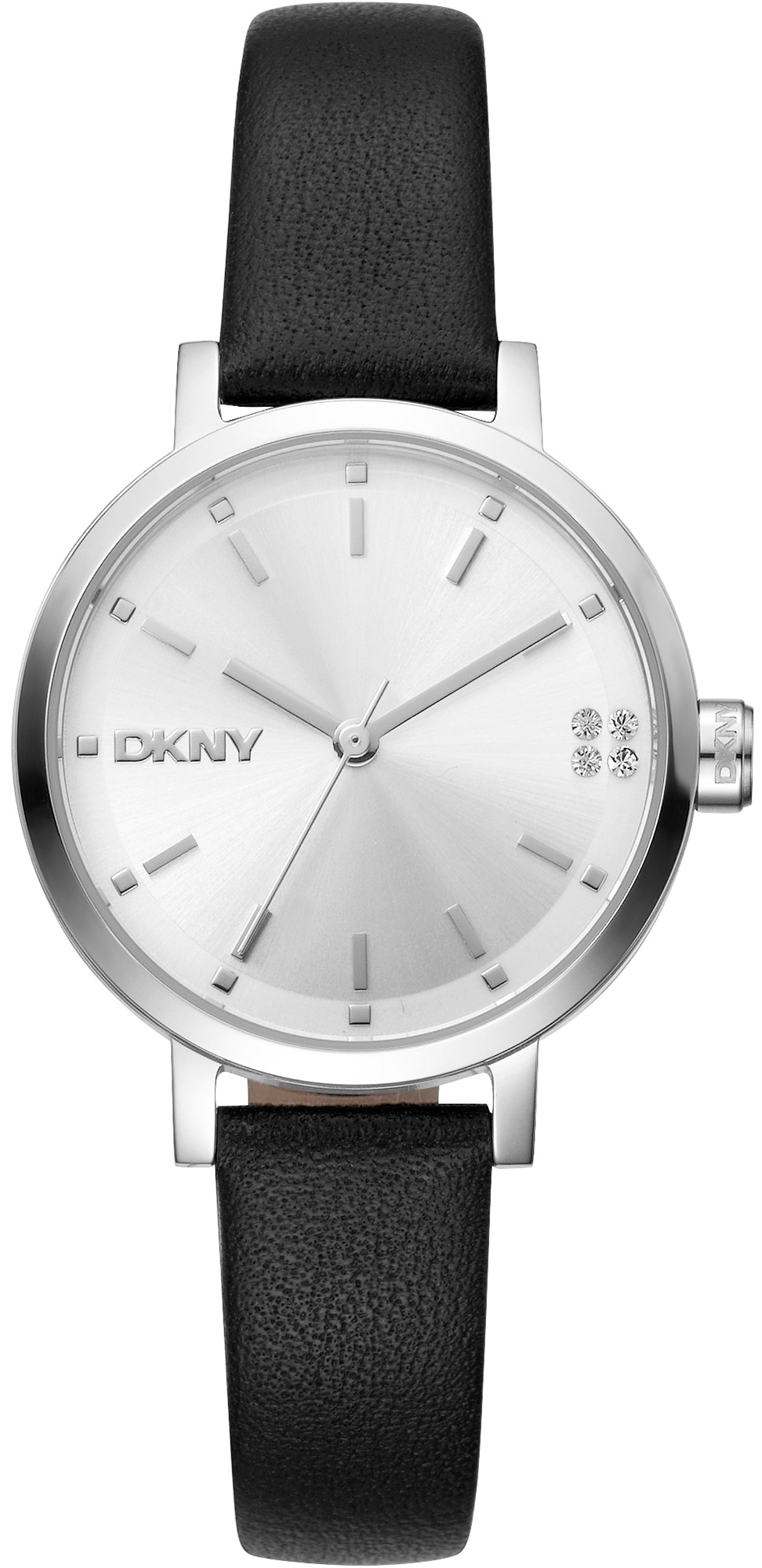 DKNY Damklocka DK1L038L0015 Soho Glitz Silverfärgad/Läder Ø30 mm - DKNY