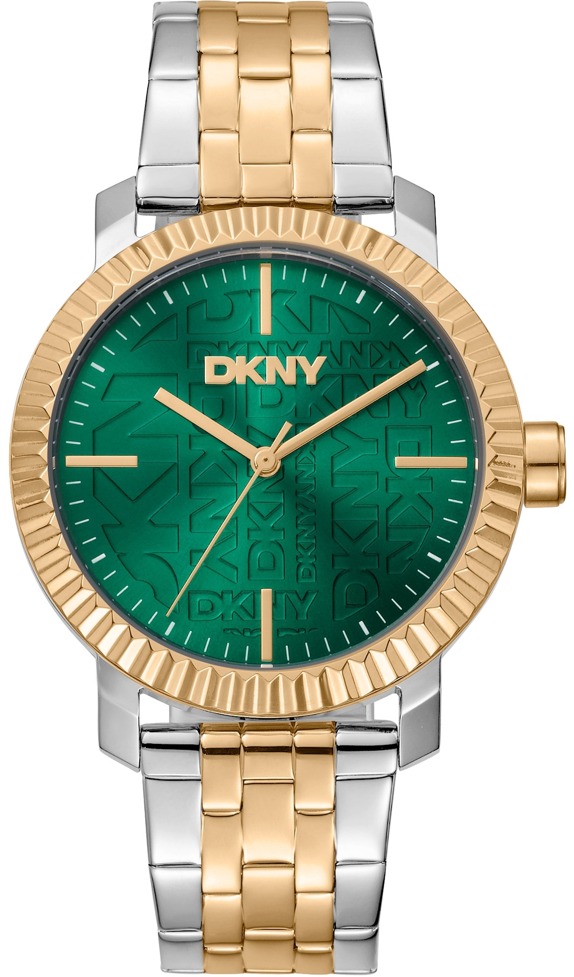 DKNY Damklocka DK1L053M0055 Chambers Maxi Grön/Guldtonat stål Ø36