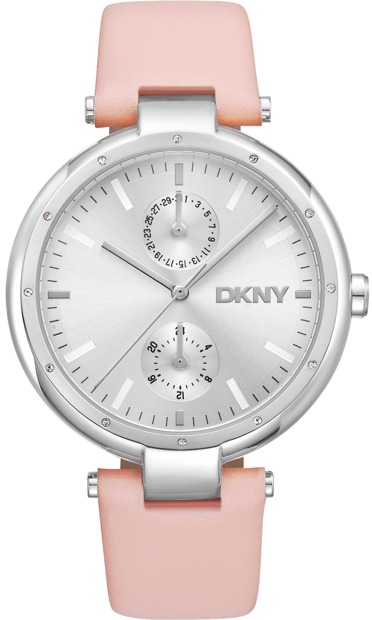 DKNY Damklocka DK1L066L0015 Downtown Multi Silverfärgad/Läder Ø38 - DKNY