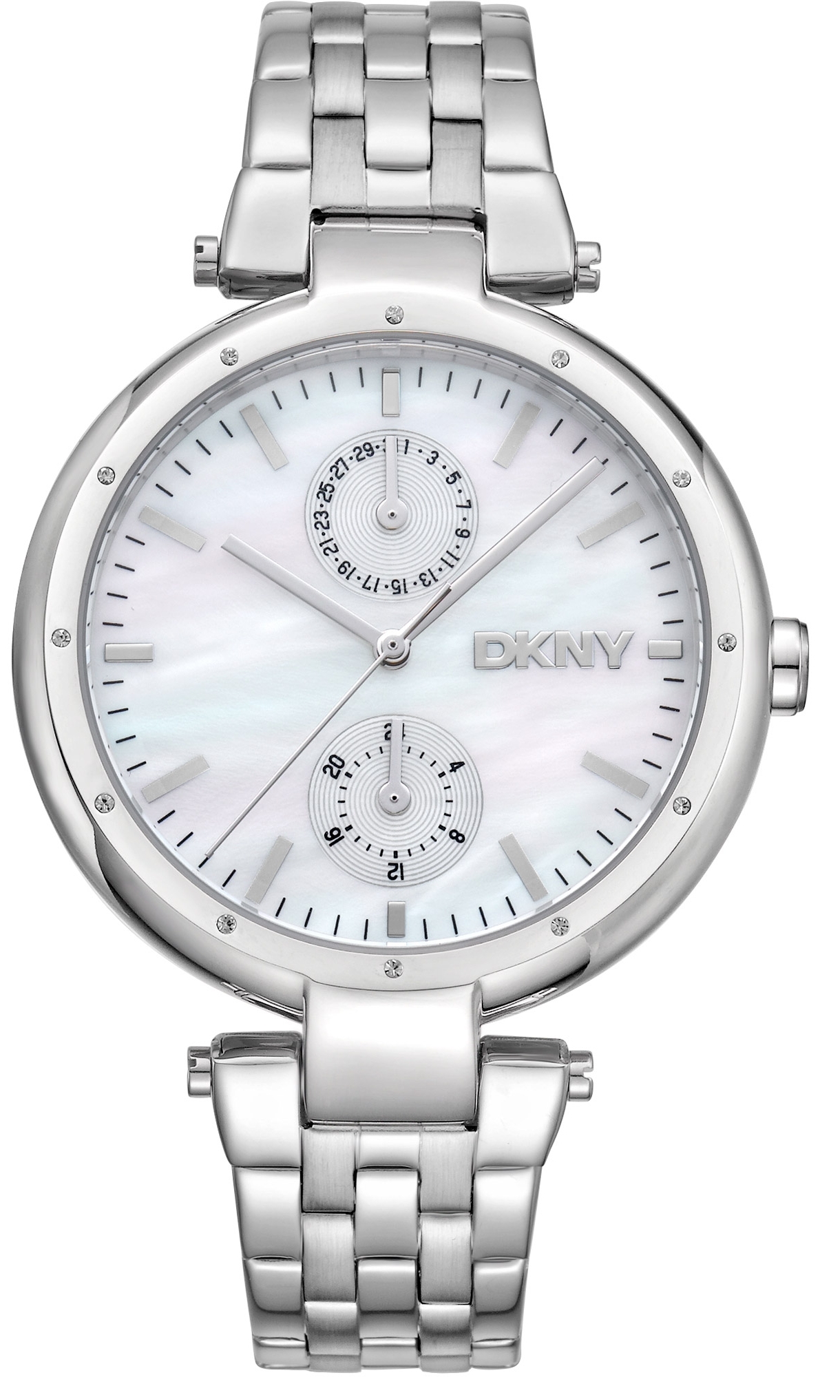 DKNY Damklocka DK1L066M0045 Downtown Multi Vit/Stål Ø38 mm - DKNY
