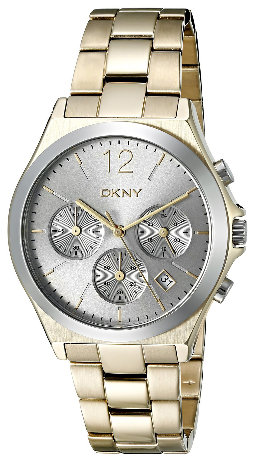 DKNY Chronograph Damklocka NY2452 Silverfärgad/Gulguldtonat stål Ø37 mm - DKNY