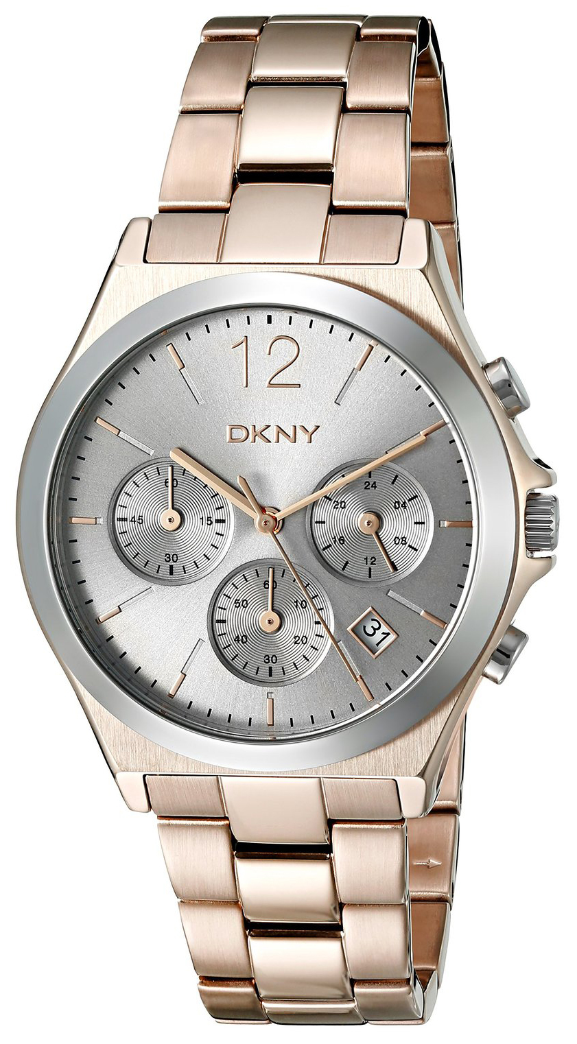 DKNY Chronograph Damklocka NY2453 Silverfärgad/Roséguldstonat stål Ø37 - DKNY