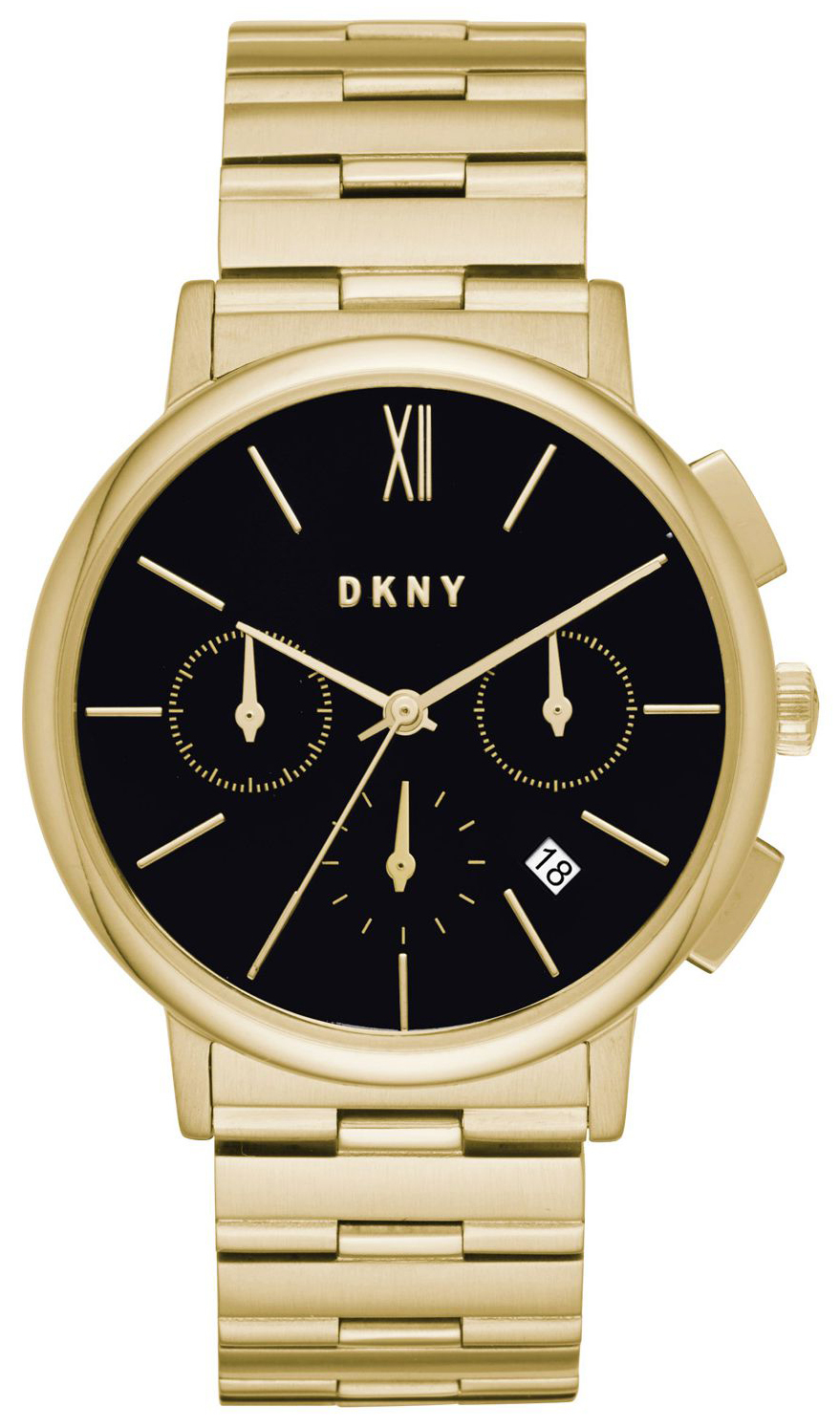 DKNY Chronograph Damklocka NY2540 Svart/Gulguldtonat stål Ø36 mm