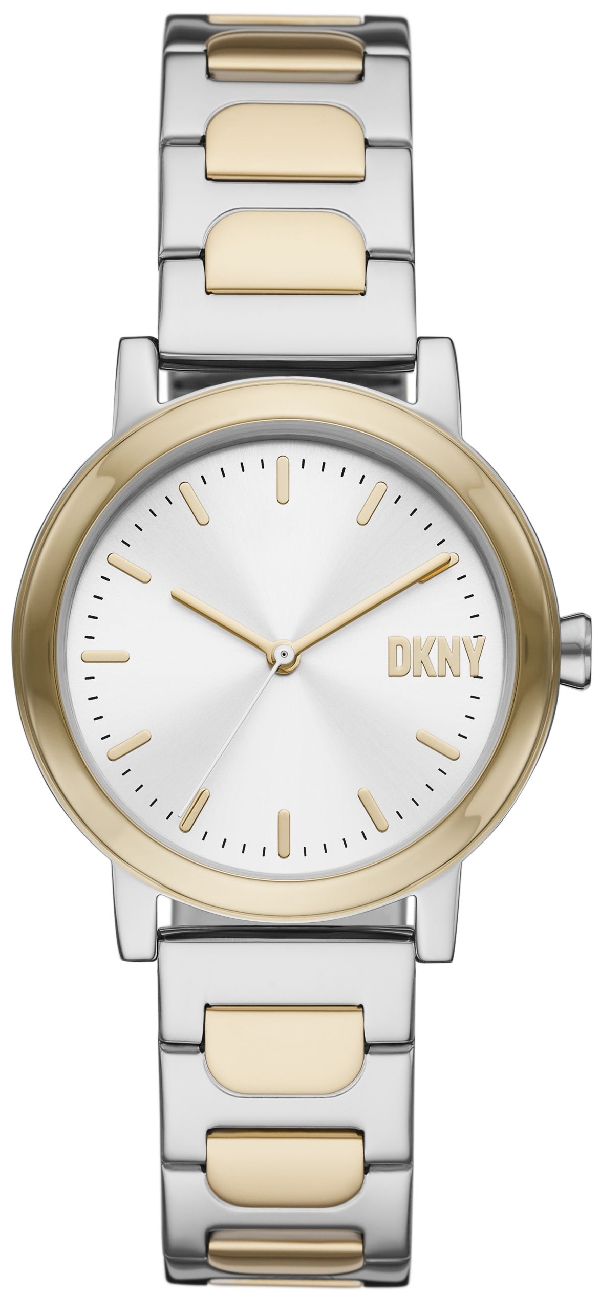 DKNY Damklocka NY6621 Soho D Vit/Guldtonat st&aring;l &Oslash;34 mm