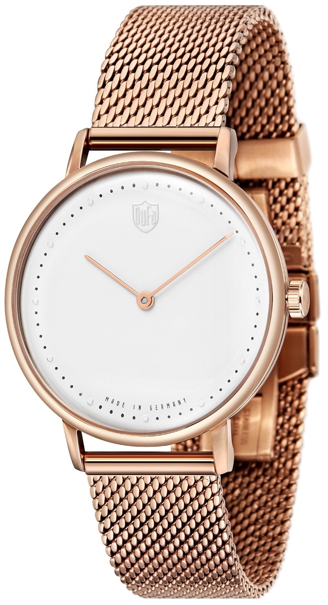 DuFa Herrklocka DF-9020-22 Gropius Vit/Roséguldstonat stål Ø38 mm - DuFa