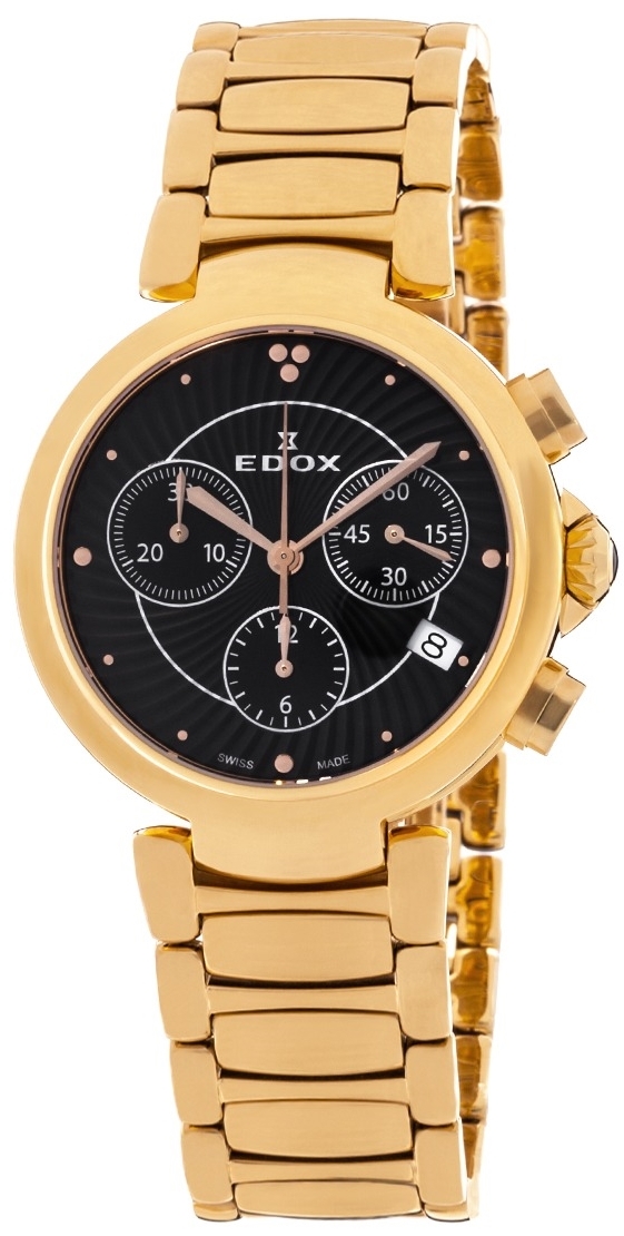 Edox Damklocka 10220-37RM-NIR LaPassion Svart/Roséguldstonat stål - Edox