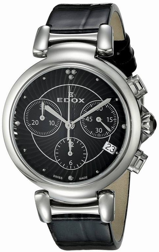 Edox Damklocka 10220-3C-NIN LaPassion Svart/Läder Ø35 mm - Edox