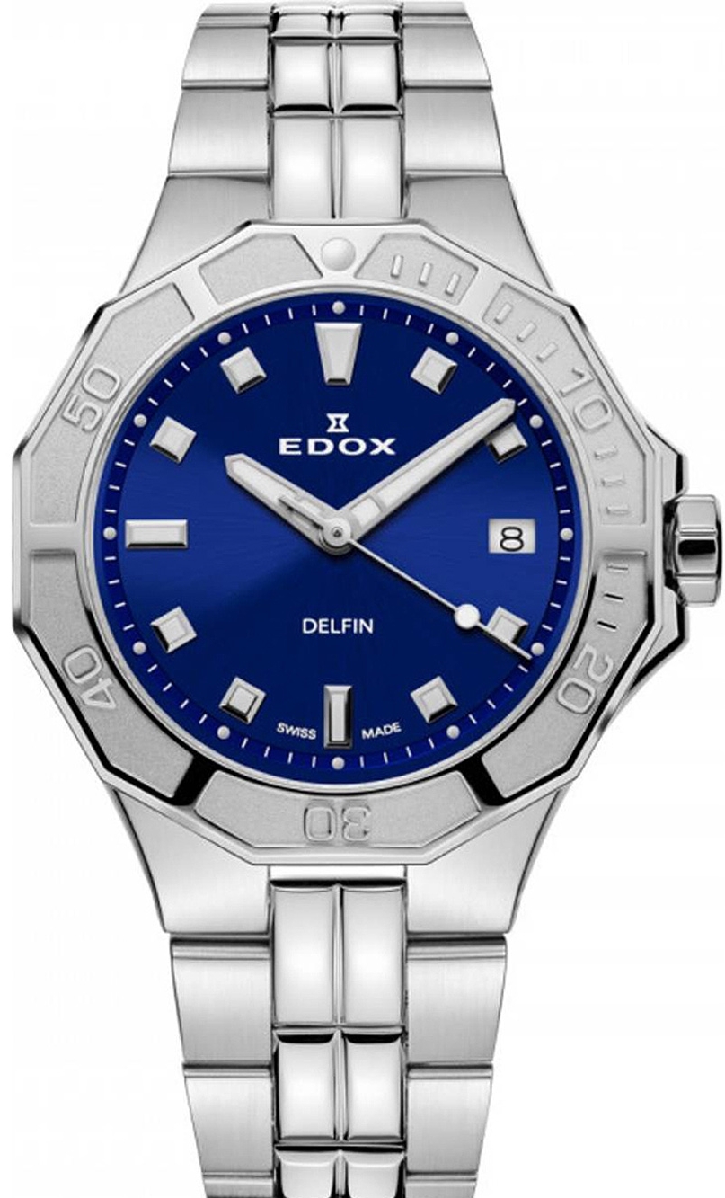 Edox Damklocka 53020-3M-BUN Delfin Blå/Stål Ø38 mm - Edox