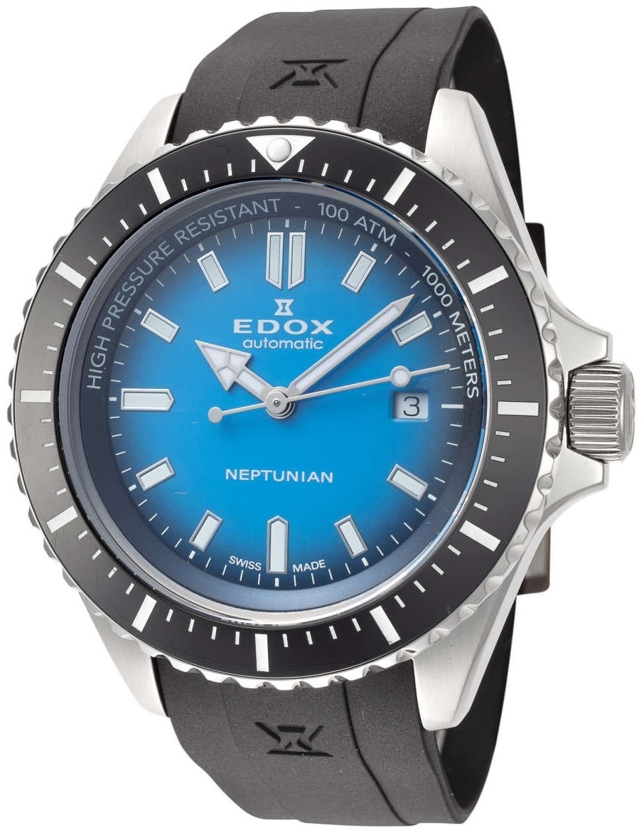 Edox Herrklocka 80120-3NCA-BUIDN Skydiver Blå/Gummi Ø44 mm - Edox