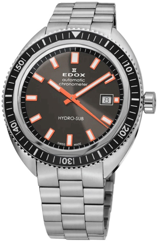 Edox Herrklocka 80128-3NM-GINO Hydro-Sub Grå/Stål Ø42 mm - Edox