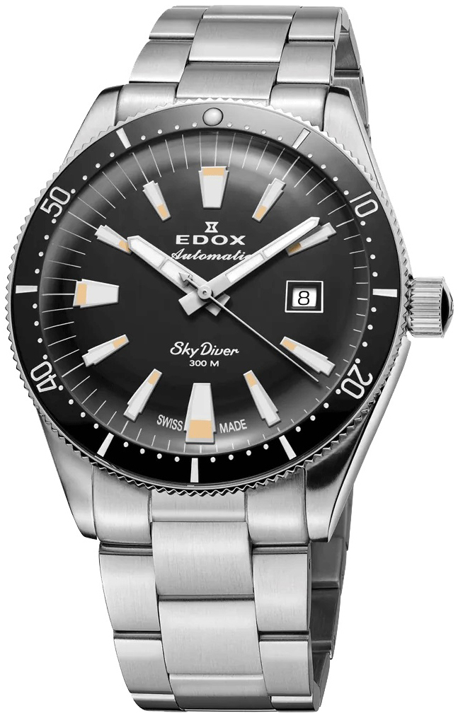 Edox Damklocka 80131-3NM-NIB Skydiver Svart/Stål Ø38 mm - Edox