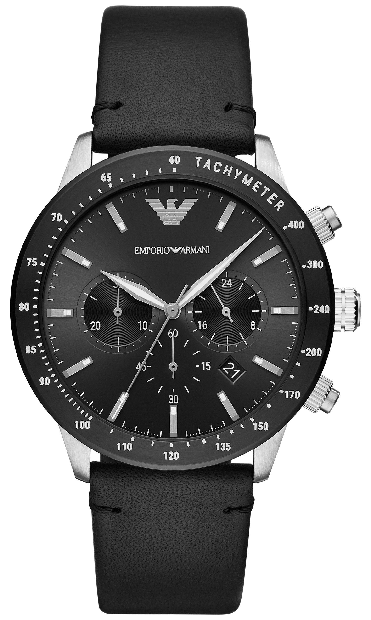 Emporio Armani Herrklocka AR11243 Mario Svart/Läder Ø43 mm - Emporio Armani