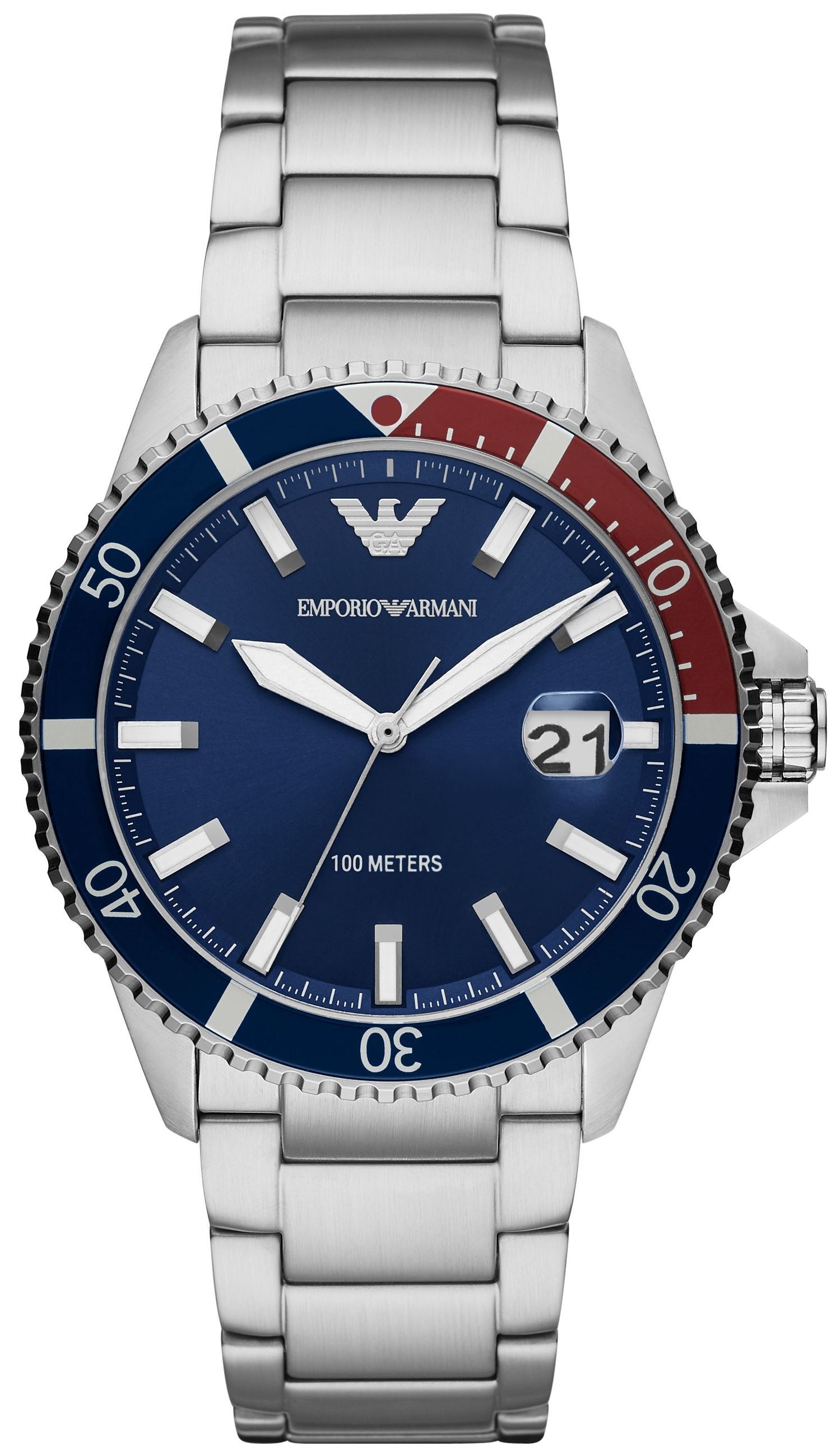 Emporio Armani Herrklocka AR11339 World Explorer Blå/Stål Ø42 mm - Emporio Armani