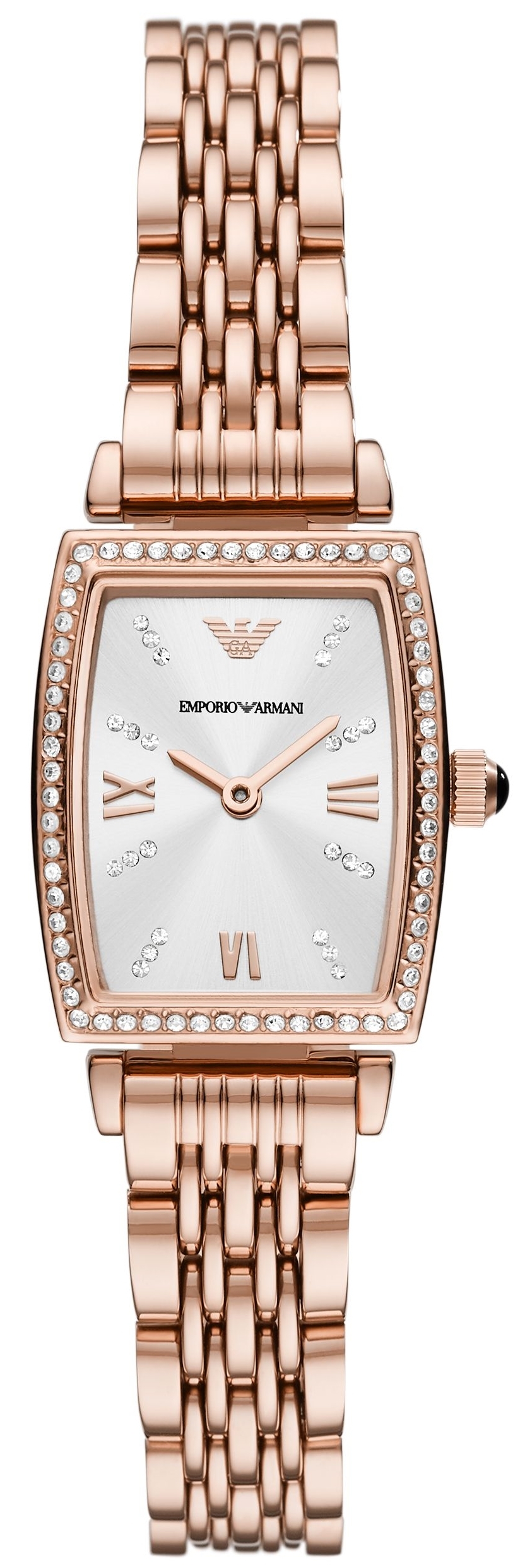 Emporio Armani Damklocka AR11406 Gianni T-bar Vit/Ros&eacute;guldstonat