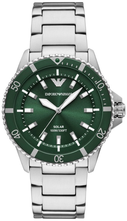 Emporio Armani Herrklocka AR11698 Solar Gr&ouml;n/St&aring;l &Oslash;42 mm