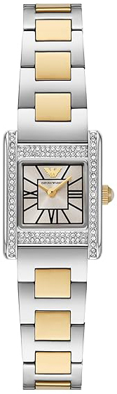 Emporio Armani Damklocka AR11704 Gr&aring;/Gulguldtonat st&aring;l