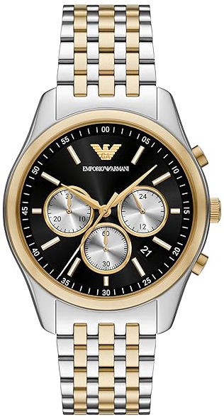 Emporio Armani Herrklocka AR11713 Svart/Gulguldtonat st&aring;l &Oslash;41 mm