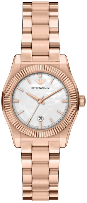 Emporio Armani Damklocka AR11762 Vit/Ros&eacute;guldstonat st&aring;l &Oslash;32 mm