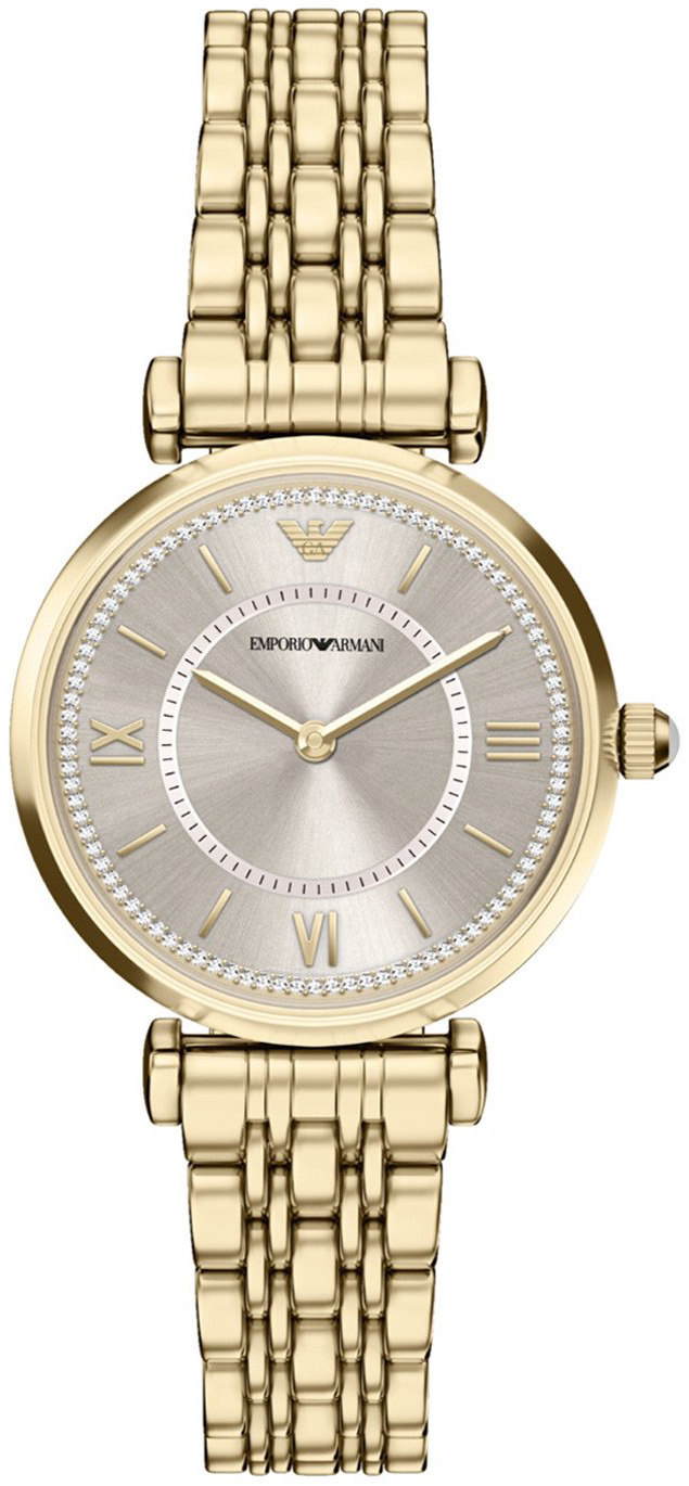 Emporio Armani Damklocka AR11766 Gr&aring;/Gulguldtonat st&aring;l &Oslash;32 mm