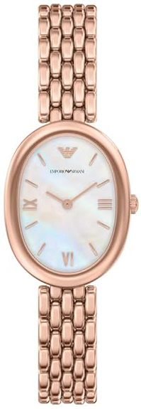 Emporio Armani Damklocka AR11775 Vit/Ros&eacute;guldstonat st&aring;l &Oslash;34 mm
