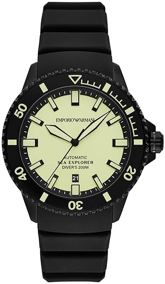 Emporio Armani Herrklocka AR60085 Sea Explorer Gul/Gummi Ø42 mm - Emporio Armani