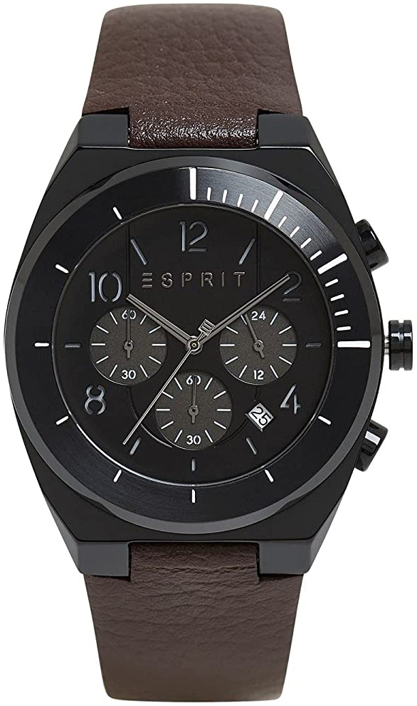 Esprit Herrklocka ES1G157L0035 Strike Svart/Läder Ø44 mm - Esprit