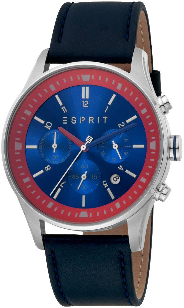 Esprit Herrklocka ES1G209L0025 Blå/Läder Ø42 mm - Esprit