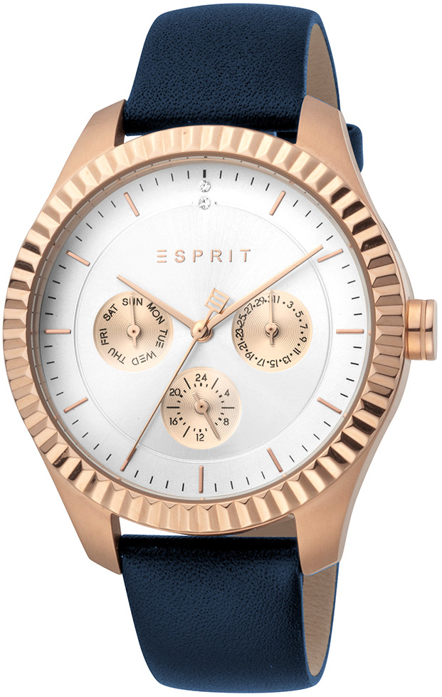 Esprit Damklocka ES1L202L0045 Flute Silverfärgad/Läder Ø40 mm - Esprit