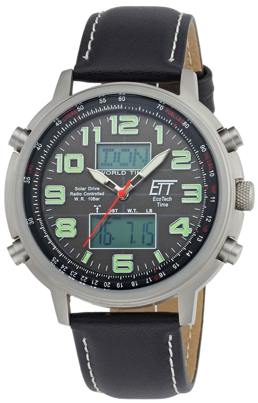 ETT Eco Tech Time Herrklocka EGS-11301-22L Hunter II Grå/Läder Ø48