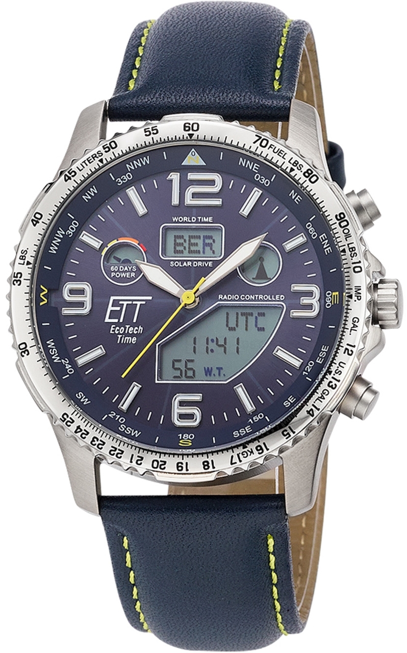 ETT Eco Tech Time Herrklocka EGT-11574-31L Professional Blå/Läder - ETT Eco Tech Time