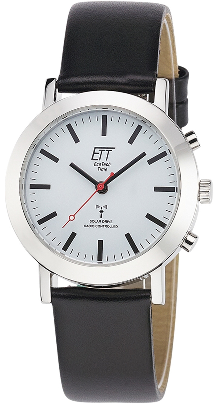 ETT Eco Tech Time Damklocka ELS-11581-11L Radio-Controlled Vit/Läder - ETT Eco Tech Time