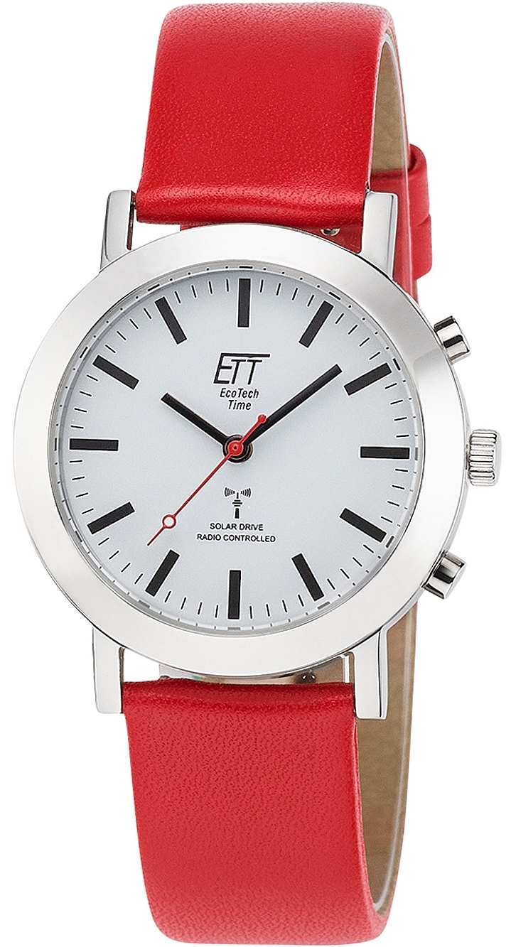 ETT Eco Tech Time Damklocka ELS-11582-11L Radio-Controlled Vit/Läder - ETT Eco Tech Time