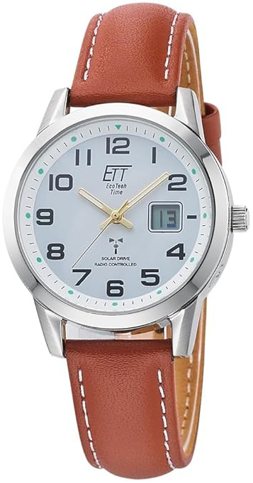 ETT Eco Tech Time Damklocka ELS-11616-61L Radio-Controlled Vit/Läder
