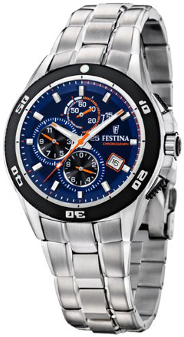 Festina Herrklocka F16296-2 Blå/Stål Ø42 mm - Festina