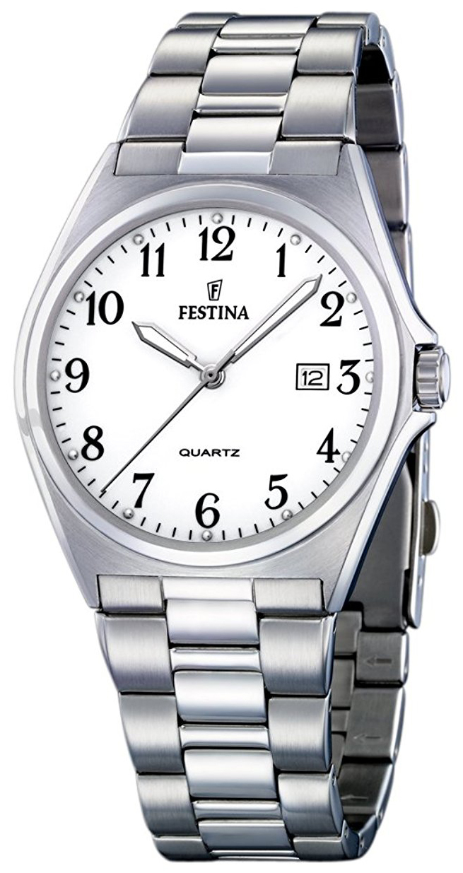 Festina Herrklocka F16374-1 Vit/Stål Ø40 mm - Festina