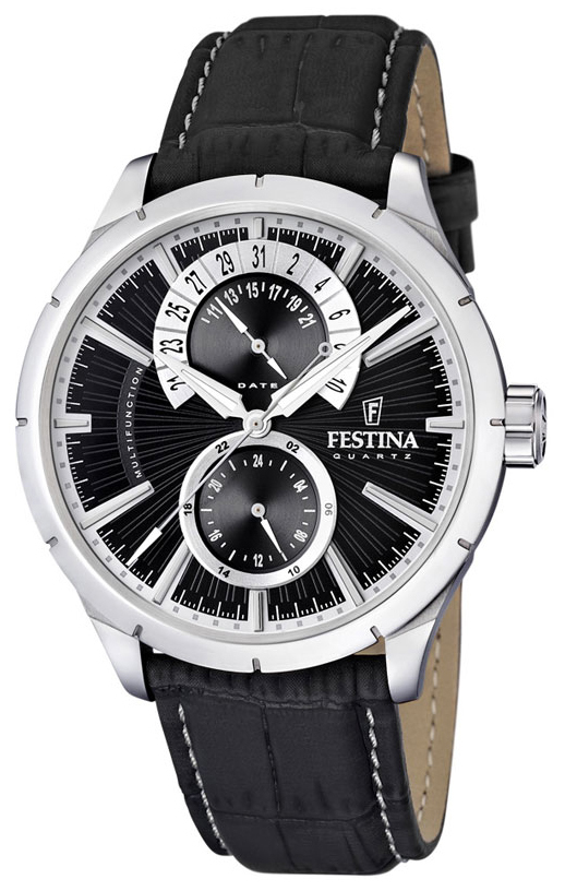 Festina Herrklocka F16573-3 Dress Svart/Läder Ø46 mm - Festina