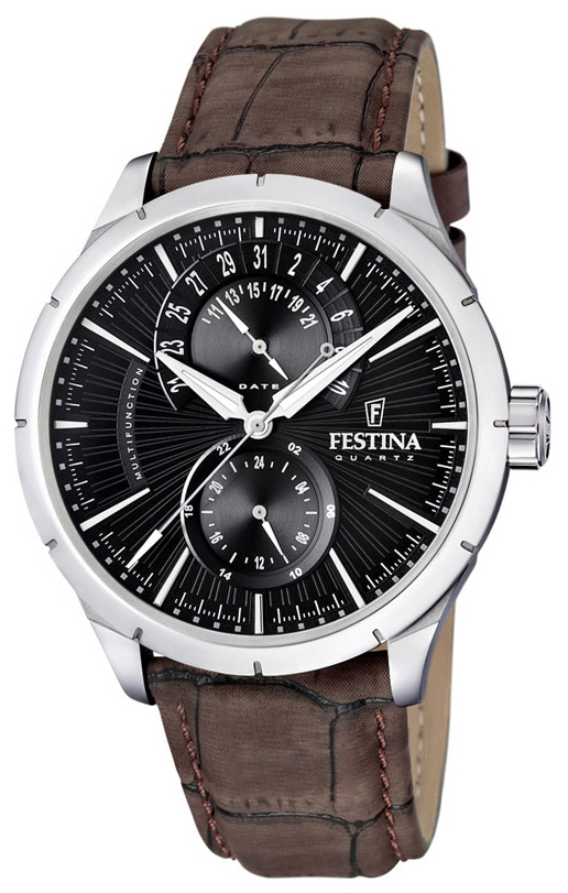 Festina Herrklocka F16573-4 Dress Svart/Läder Ø46 mm - Festina