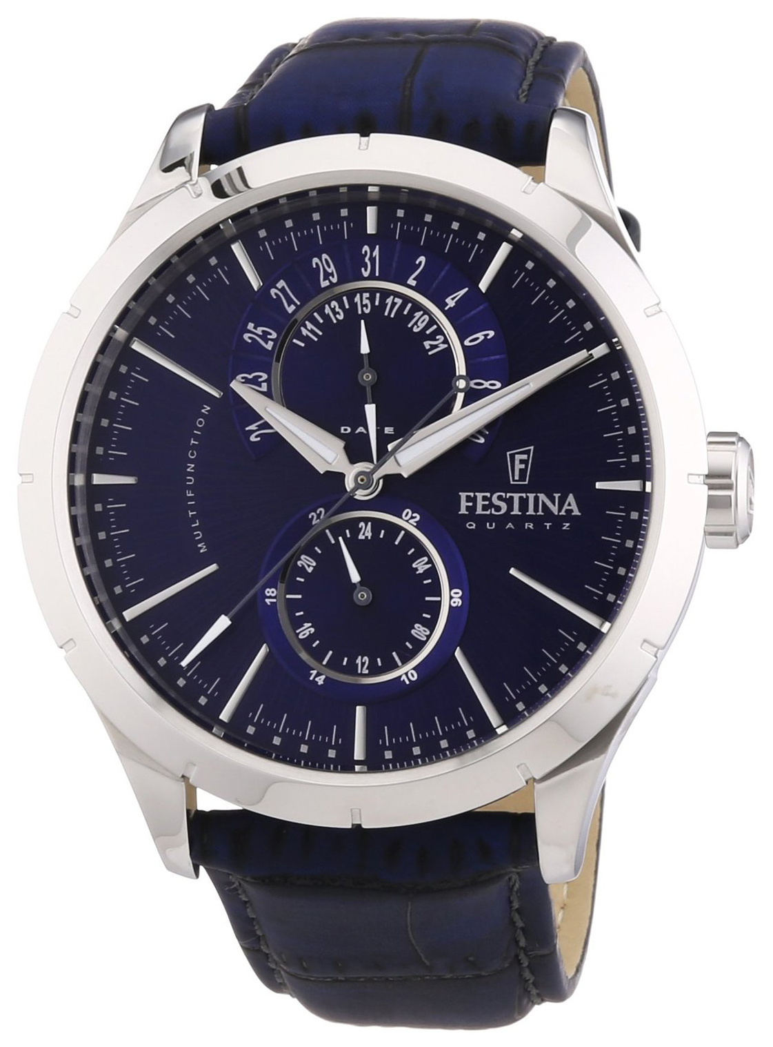 Festina Herrklocka F16573-7 Dress Blå/Läder Ø43 mm - Festina