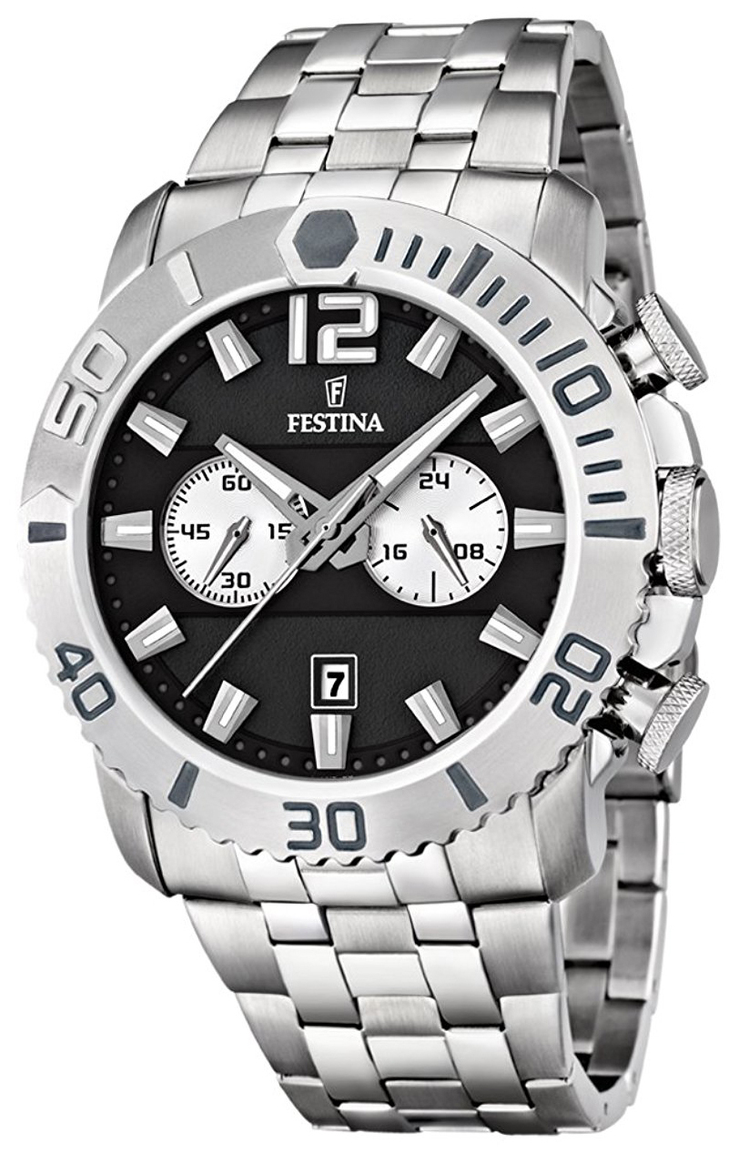 Festina Herrklocka F16613-3 Svart/Stål Ø47 mm - Festina