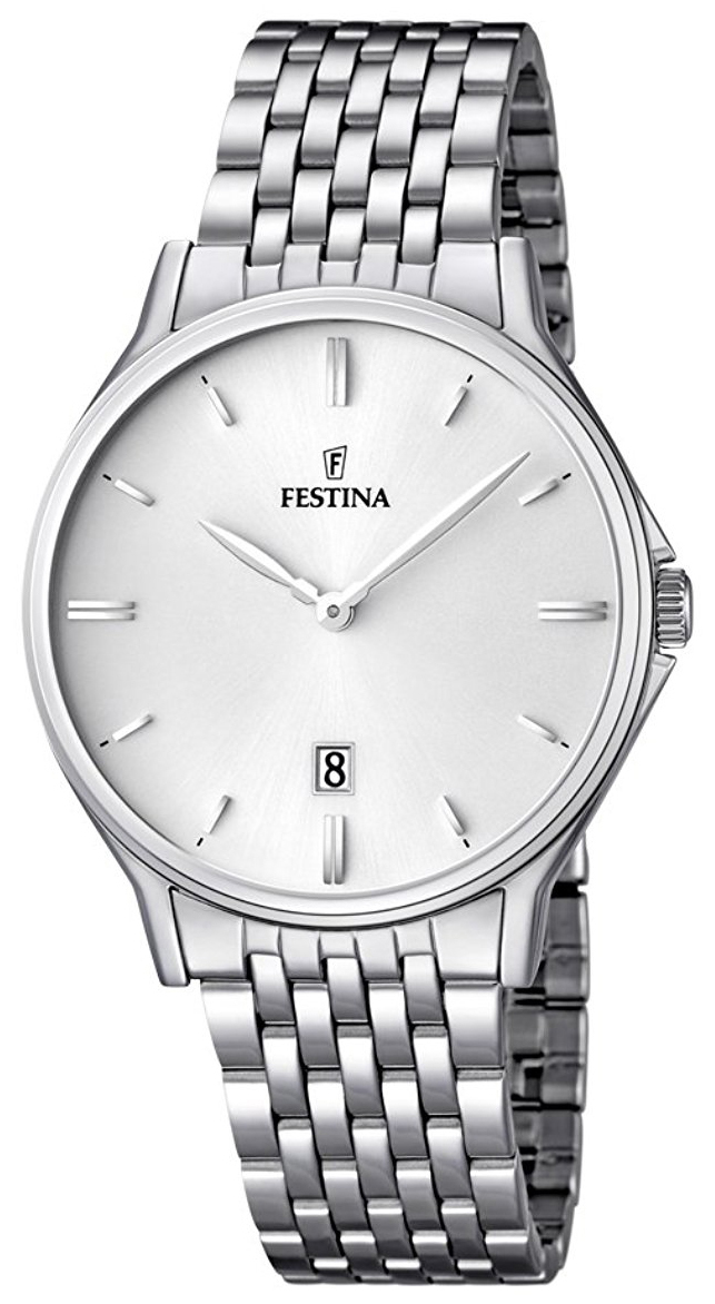 Festina Herrklocka F16744-2 Vit/Stål Ø39 mm - Festina