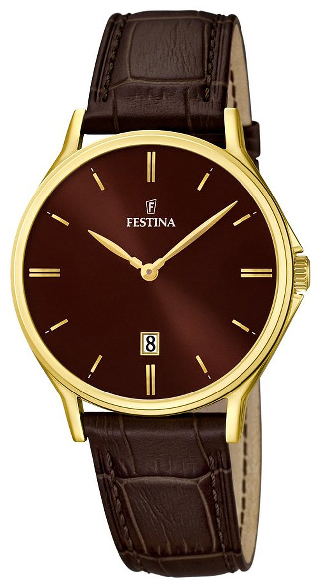 Festina Dress Herrklocka F16747-3 Brun/Läder Ø39 mm - Festina