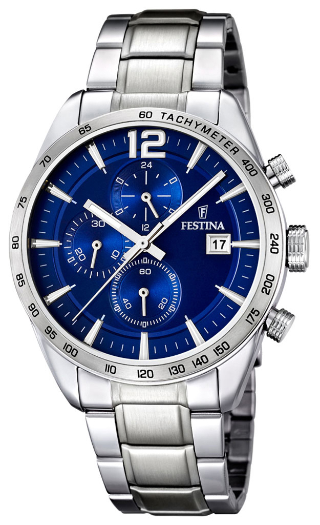 Festina Herrklocka F16759-3 Sport Blå/Stål Ø44 mm - Festina