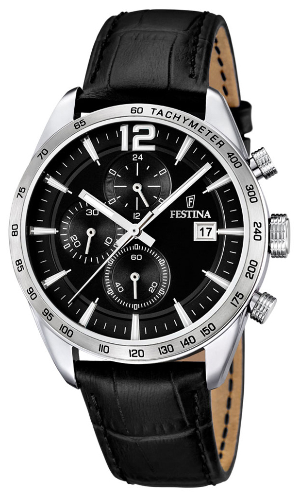 Festina Herrklocka F16760-4 Sport Svart/Läder Ø44 mm - Festina