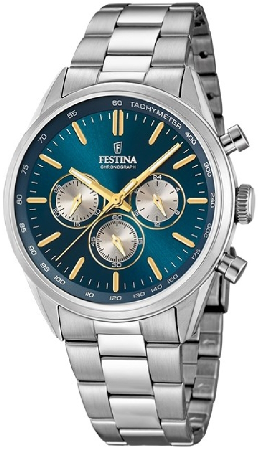 Festina Herrklocka F16820-C Timeless Blå/Stål Ø44 mm - Festina