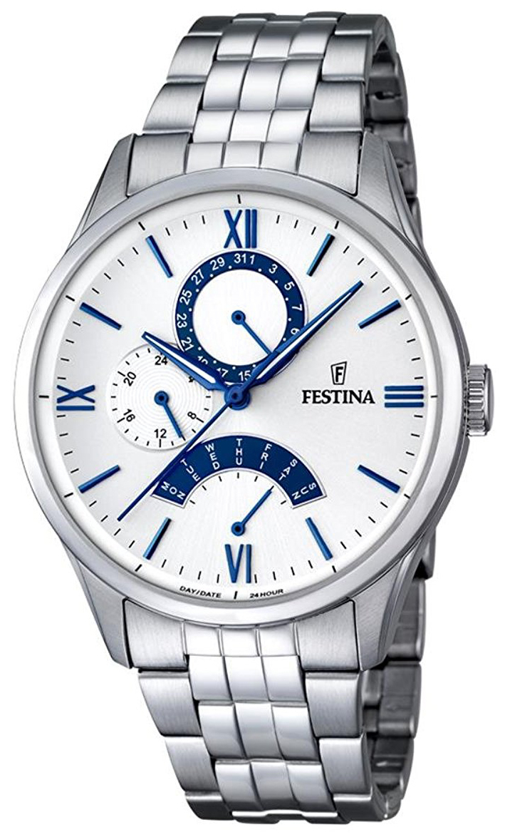 Festina Herrklocka F16822-5 Vit/Stål Ø43 mm - Festina