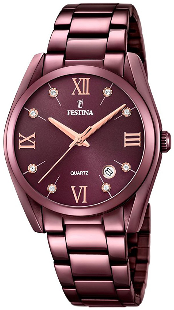 Festina Dress Damklocka F16865-3 Lila/Stål Ø37 mm - Festina