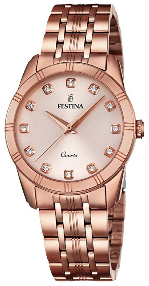 Festina Damklocka F16943-2 Roséguldstonad/Roséguldstonat stål Ø32 mm - Festina