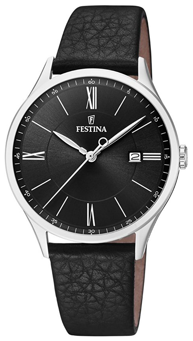 Festina Herrklocka F16978-4 Svart/Läder Ø40 mm - Festina