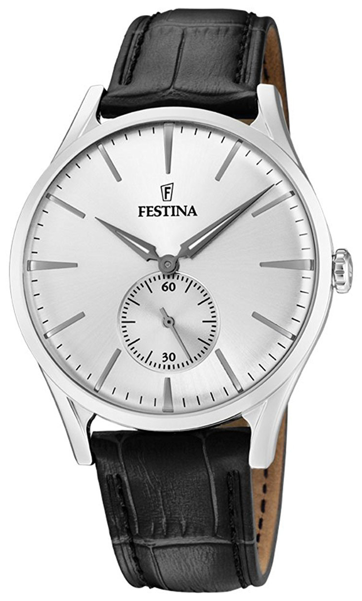 Festina Herrklocka F16979-1 Silverfärgad/Läder Ø40 mm - Festina