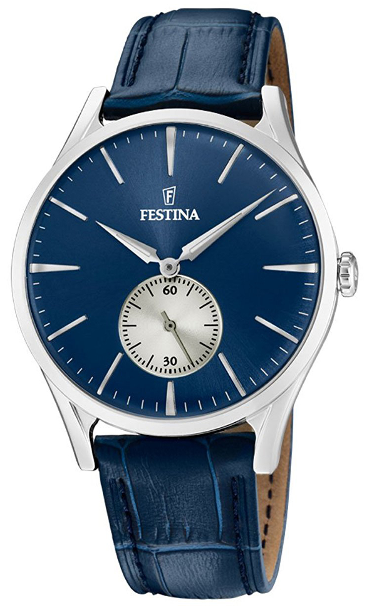 Festina Herrklocka F16979-3 Blå/Läder Ø40 mm - Festina